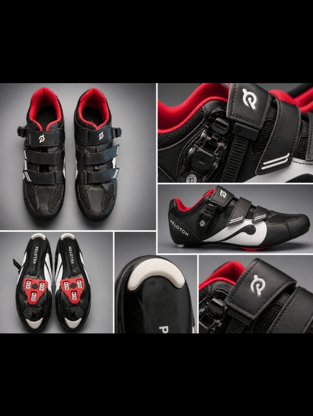 Peloton Men's Road Cycling Shoes in Black & Red - Picture 2 of 8